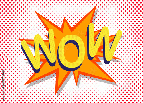 Comic pop art style with wow text vector illustration