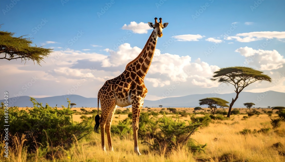Fototapeta premium Giraffe in African savanna