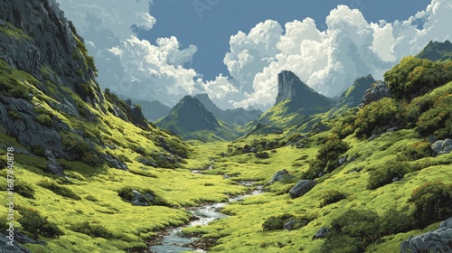 Discover Serene Mountain Valley Landscapes Discover Lush Greenery Serene Nature Scenery Tranquil Outdoor Vistas Explore Breathtaking Natural Beauty Uncover Peaceful Valley Environments Find Idyllic 