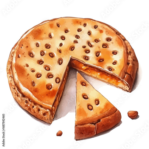 Halva, watercolor drawing vector, isolated on a white background.