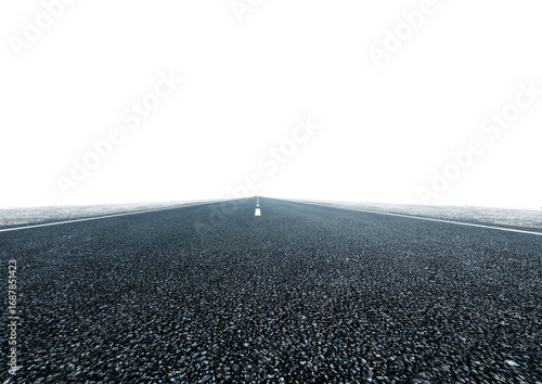 Empty asphalt road stretching into the distance