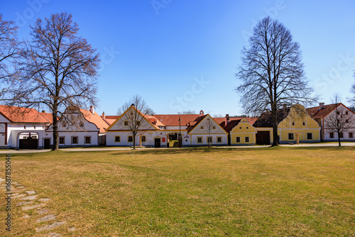 Wallpaper Mural Historic village architecture with colorful houses and clear blue sky Torontodigital.ca