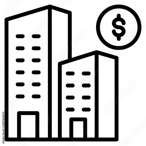 Corporate Tower line icon