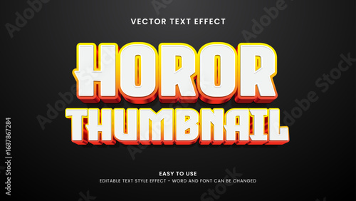 editable text effect horor 3d style premium vector