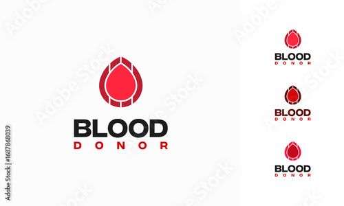Blood Donor Logo designs template, Blood Donation Logo template icon vector