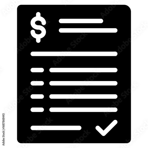 Invoice glyph icon