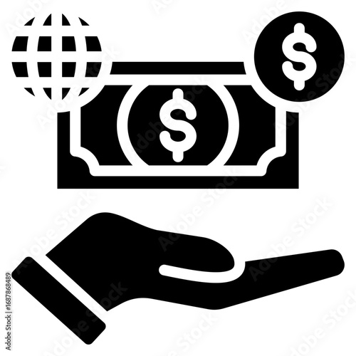 Payroll glyph icon