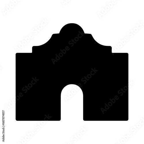 Schilderij op canvas Alamo Mission icon with transparent background for historic landmark and Texas t