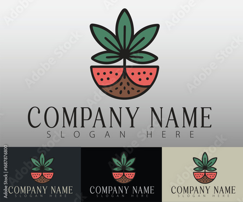 A logo illustration depicting a seed pod bursting open like a ripe fruit.