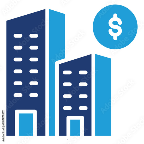 Corporate Tower solid color icon