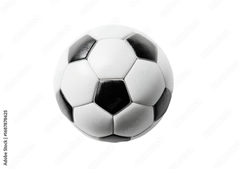 Fototapeta premium Soccer ball, black and white, isolated