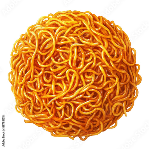 Chow Mein, watercolor illustration vector, isolated on a white background.