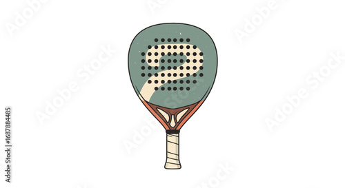 Dynamic Padel Tennis Racquet with Retro Design and Textured Surface for Active Sports Enthusiasts