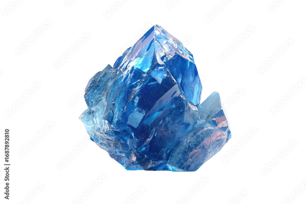 Obraz premium Crystalline blue gem, sharply faceted