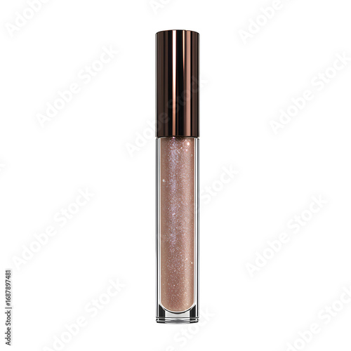 Rose Gold Liquid Lip Gloss, isolated on transparent background
