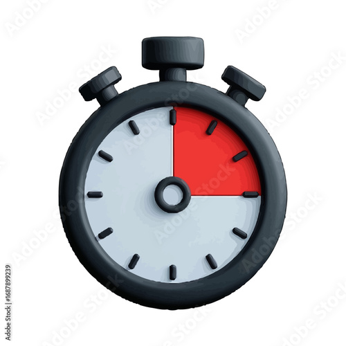 3d illustration of a stopwatch, symbolizing time, speed, and measurement
