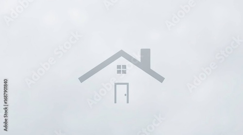 Minimalist House Cloudy Sky.