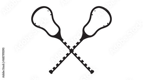 A digital illustration of two crossed lacrosse sticks against a white background (4)_traced