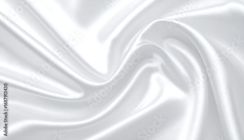 Close-up of flowing white silk fabric.  Soft, smooth folds and drapes