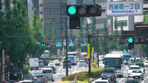 [Weather Phenomena] The Footage where the extreme heat causes the air to shimmer and distort the view. Tokyo arterial road during a heatwave.