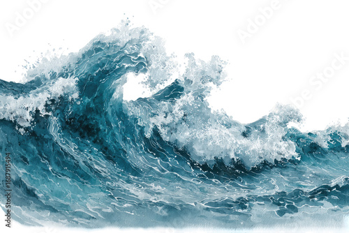 Wallpaper Mural Powerful ocean wave crests, frothy white foam Torontodigital.ca