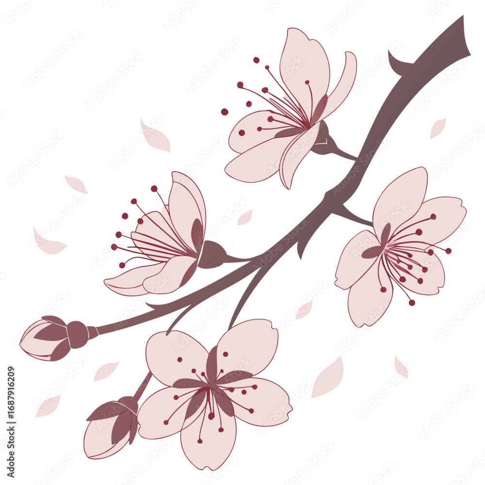 Fototapeta premium Diagonal Blossom Logo for Elegant Branding 