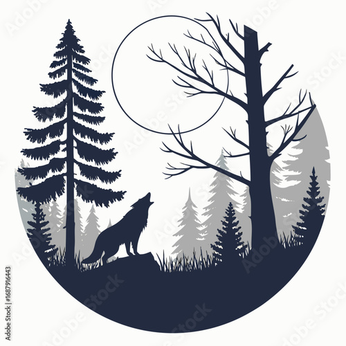 Midnight Woods Logo for Thriller or Game Brand
