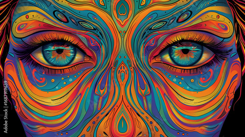 abstract background with a face