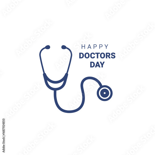 happy doctors day with a stethoscope illustration symbol for healthcare appreciation and recognition day card