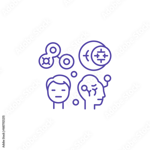 mental health concept with person thinking brain health disorder and cognitive impairment illustration for psychology