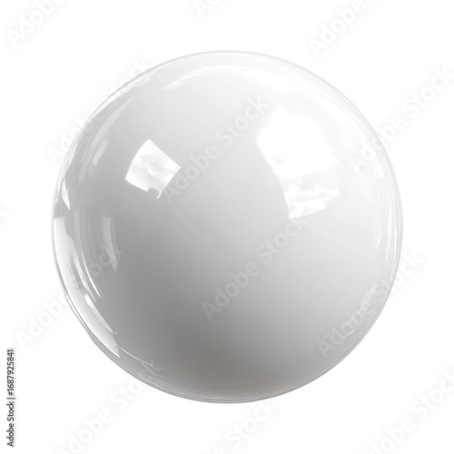 Perfect white sphere, glossy and smooth (1)