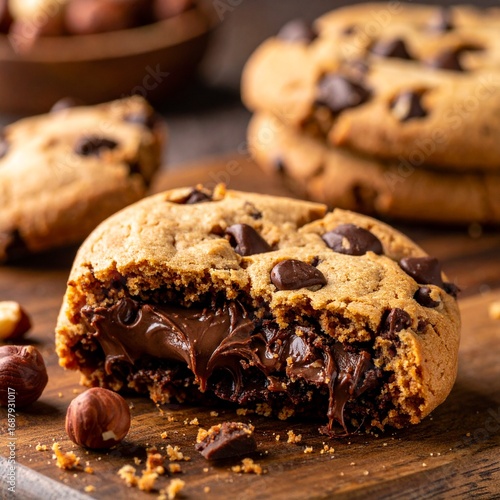Triple Chocolate Nutella-Stuffed Cookie