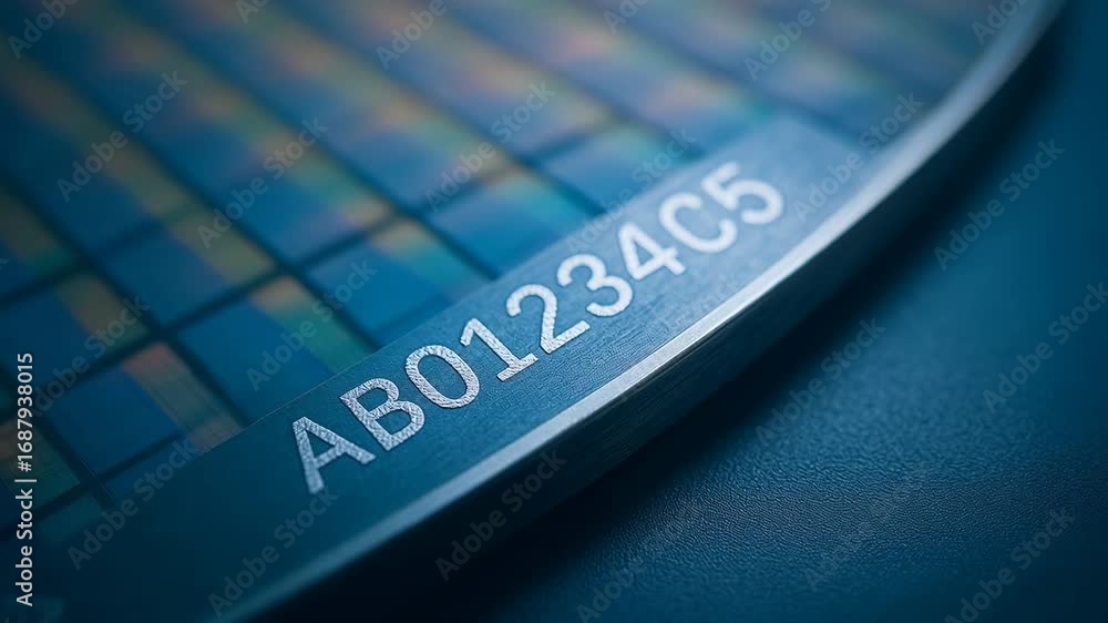 Semiconductor wafer industry production with identification code etched ...