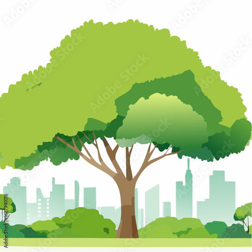 Vector watercolor green tree or fren side view isolated on white background for landscape and architecture drawing,elements for environment or and garden,Shrub for .