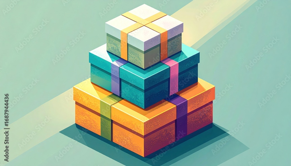 Obraz premium Stacked gift boxes