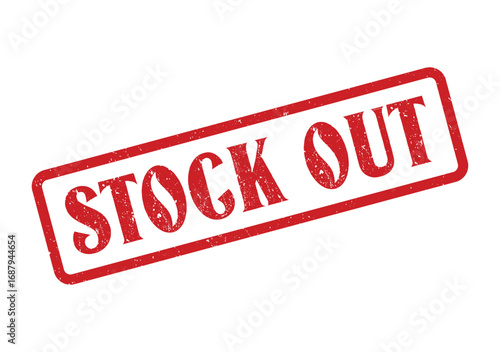 A red Stock Out stamp conveys a message of unavailability