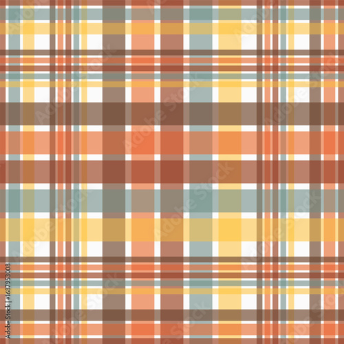1970s Warm Earth Retro Colors of a Classic Plaid creating a seamless pattern print