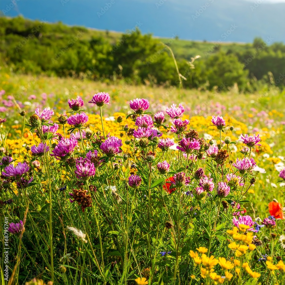 Obraz premium Vibrant meadow wildflowers