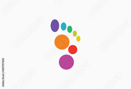 Colorful Dot Footprint Logo Design Element