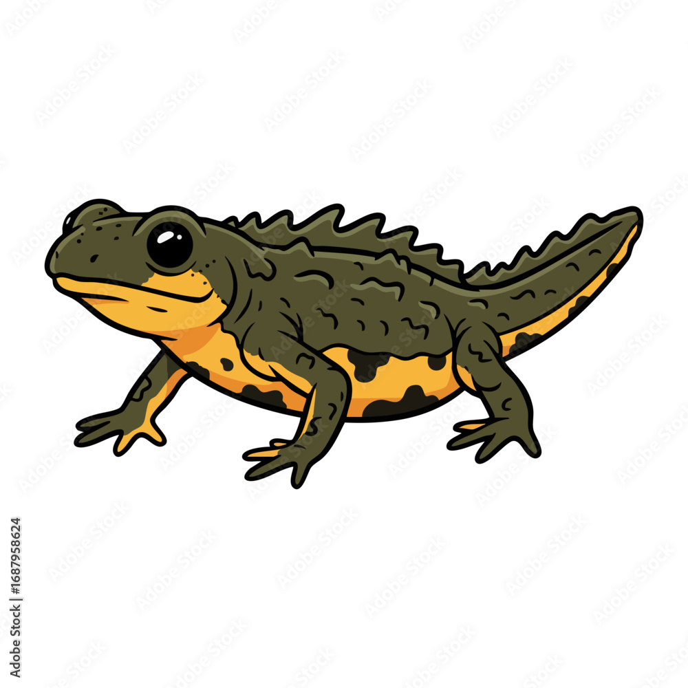Obraz premium great crested newt vector illustration