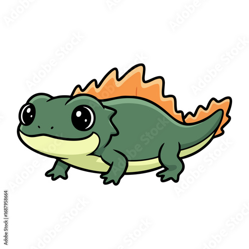 great crested newt vector illustration