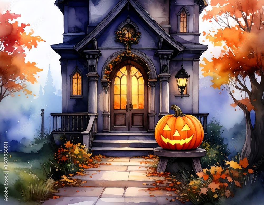 Obraz premium Haunted Halloween house