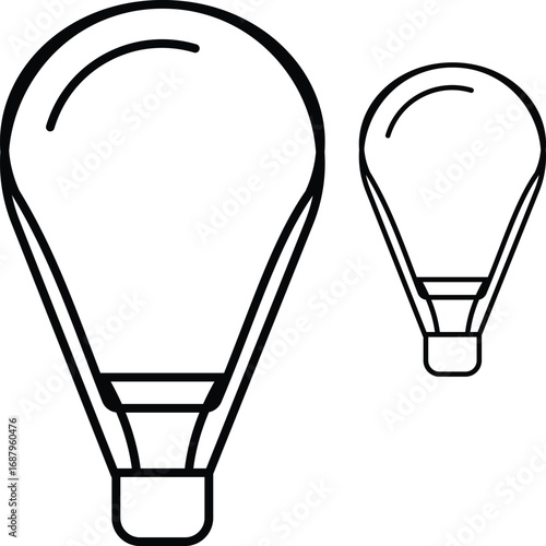 Simple outline of a hot air balloon icon for travel and adventure themes vector