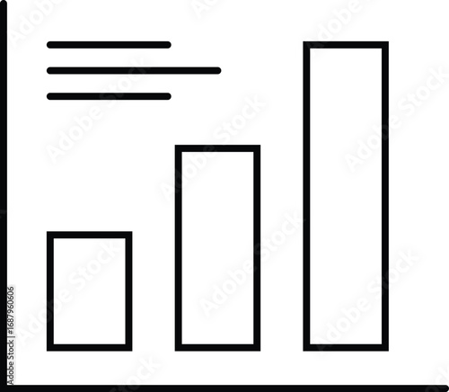 Simple bar chart icon representing data growth and analysis for business and finance vector