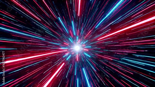 Abstract Hyperspace Jump Through Colorful Light Speed Vortex Warp Tunnel 4K Video