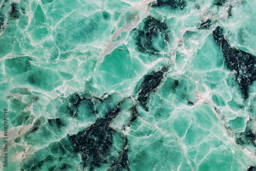 Obraz premium Mint green marble background texture for design work, light white and cyan style, high resolution, professional photograph.