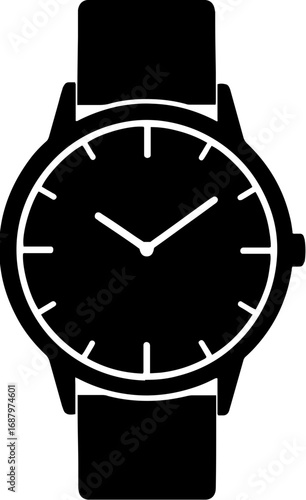 Modern minimalist wrist watch icon symbolizing time management and punctuality for business professionals