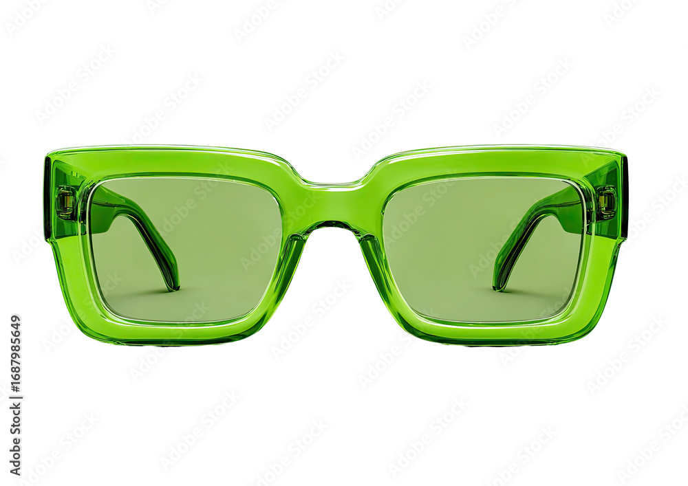 Fototapeta premium Bold lime green square sunglasses