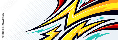 Dynamic Racing Background with Bold Lightning Stripes Modern Wrap Design