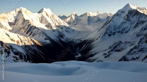 Wallpaper Mural Dramatic snow covered mountain range scenery with a stunning alpine landscape Torontodigital.ca